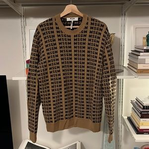 Used MSGM Wool Intarsia Logo Sweater